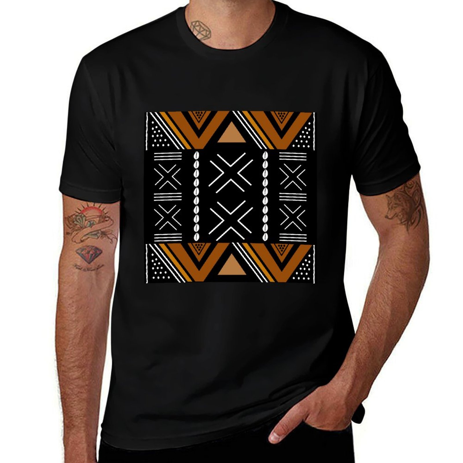 Mudcloth Print Top - تي شيرت بتصميم قماش الطين الأفريقي