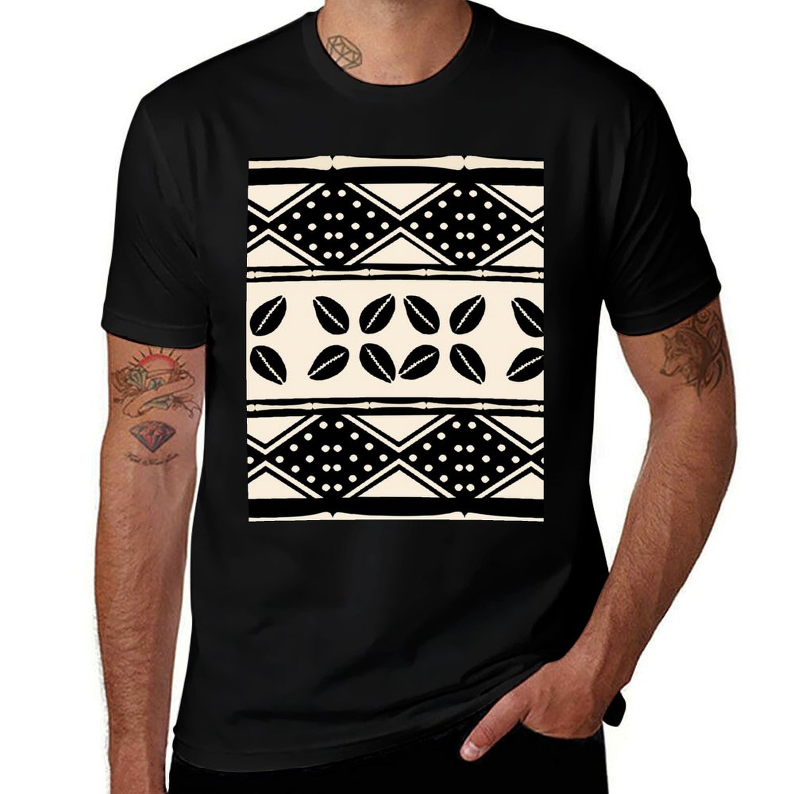Mudcloth Print Top - تي شيرت بنمط قماش الطين الأفريقي