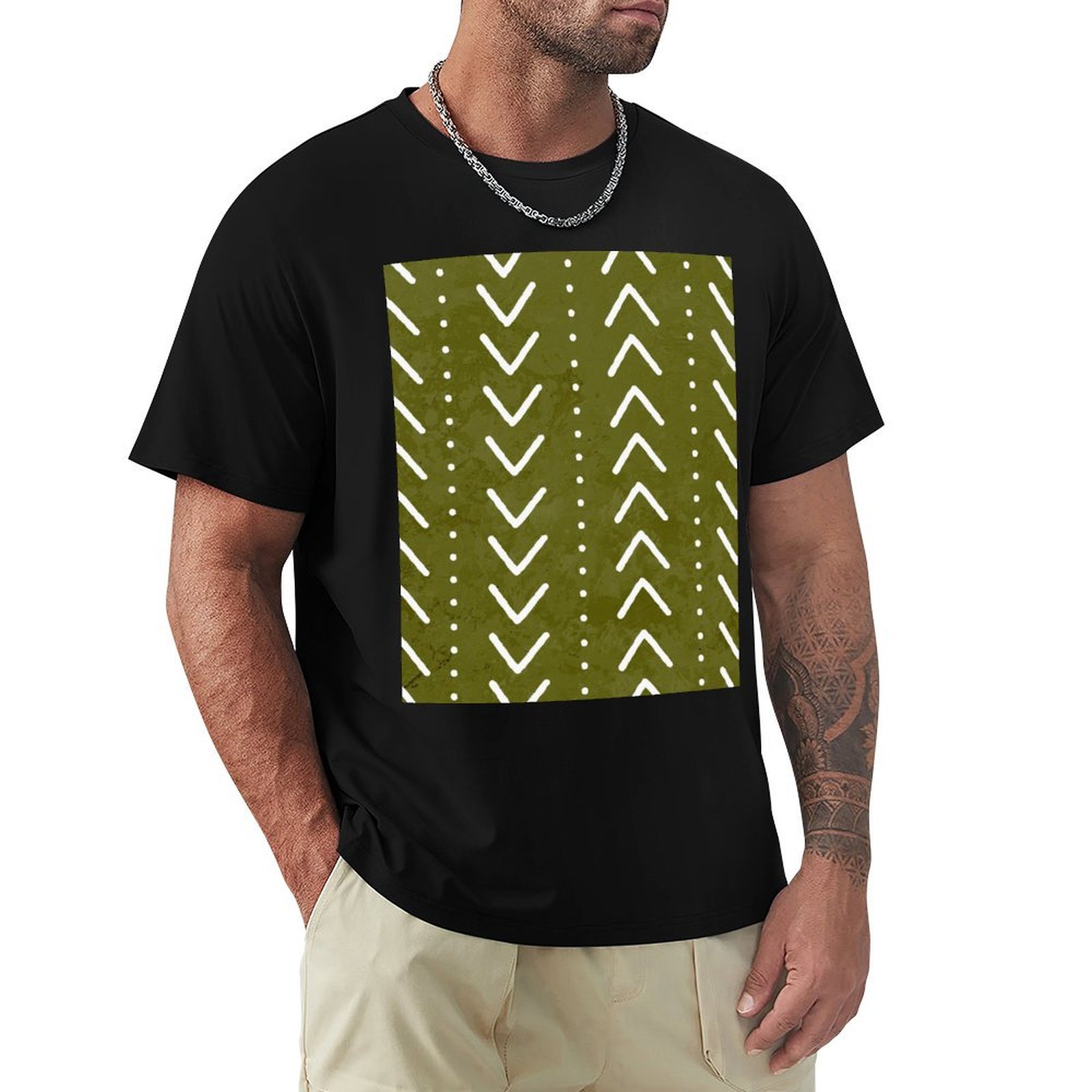 Mudcloth Print Top - تي شيرت بنمط سهمي من القماش