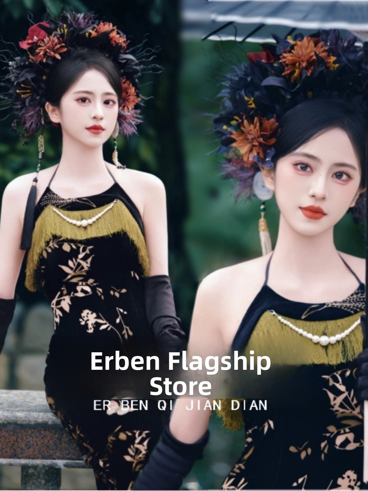 Ethnic Style Dresses - فستان صيني بأسلوب داكن من كوانزو