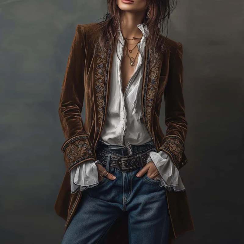 العرقية الرجعية الأزهار طباعة  - مراجعة Winter Ethnic Fashion For Women وسعره