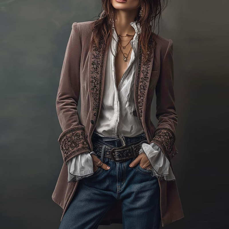 العرقية الرجعية الأزهار طباعة  - مراجعة Winter Ethnic Fashion For Women وسعره
