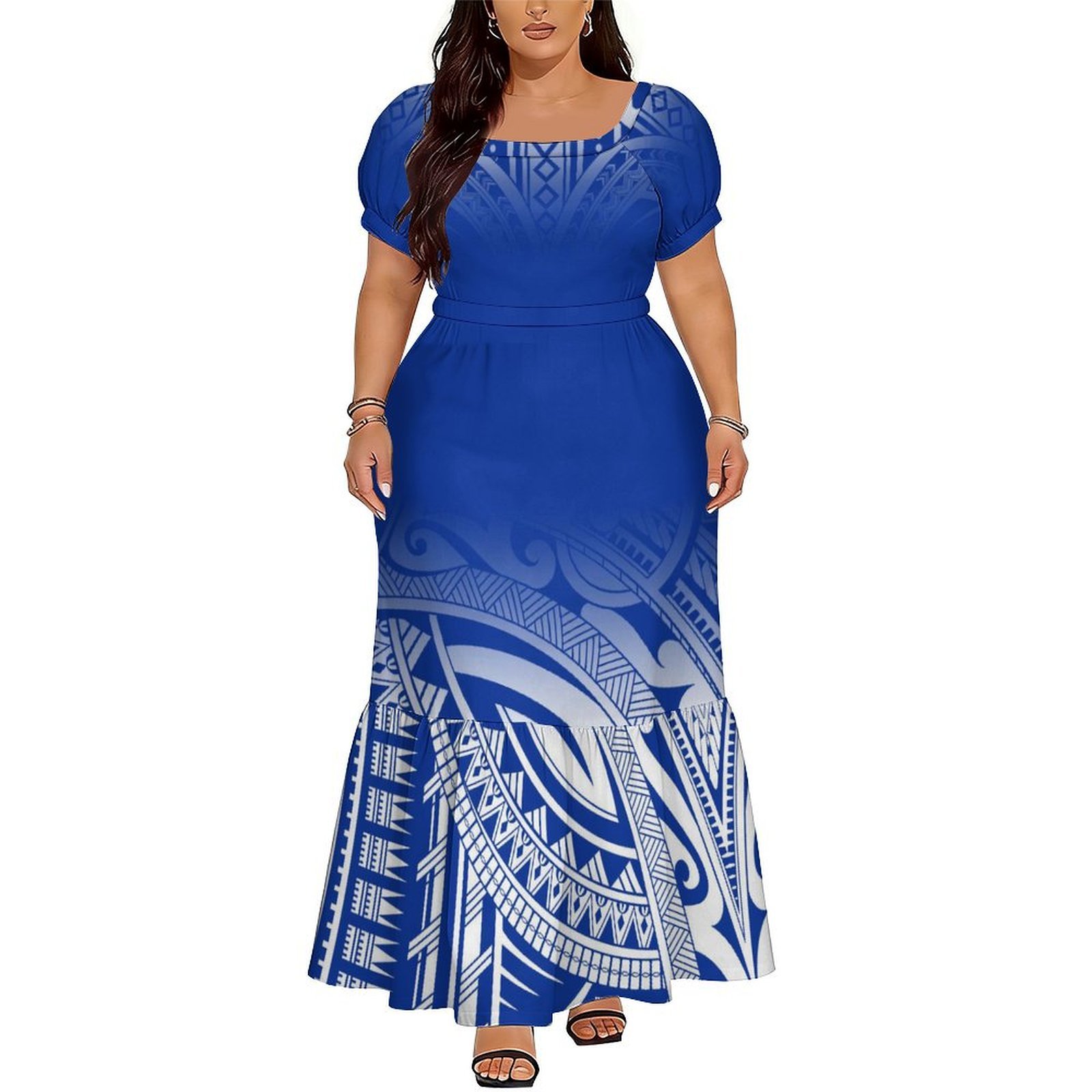 فستان طويل أنيق برقبة على شكل  - مراجعة Ethnic Style Dresses وسعره