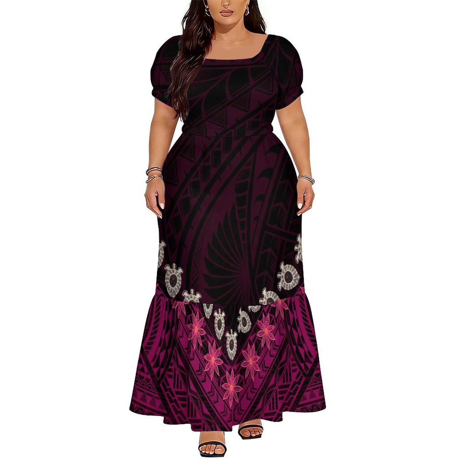 فستان طويل أنيق برقبة على شكل  - مراجعة Ethnic Style Dresses وسعره