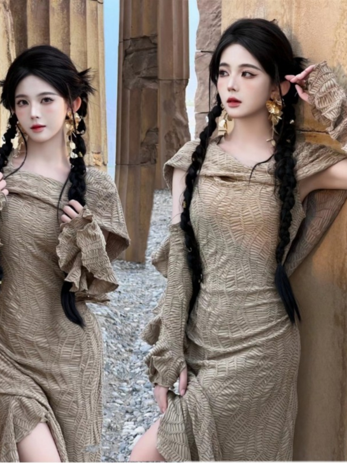 فستان طويل بتصميم صحراوي، أزيا - مراجعة Ethnic Style Dresses وسعره
