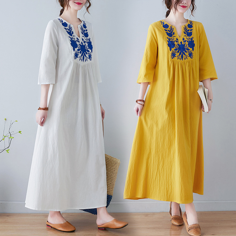 فستان جديد بأسلوب عرقي فضفاض ب - مراجعة Ethnic Style Dresses وسعره