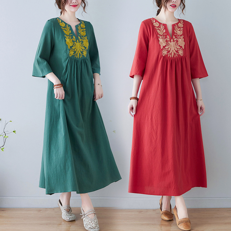 فستان جديد بأسلوب عرقي فضفاض ب - مراجعة Ethnic Style Dresses وسعره