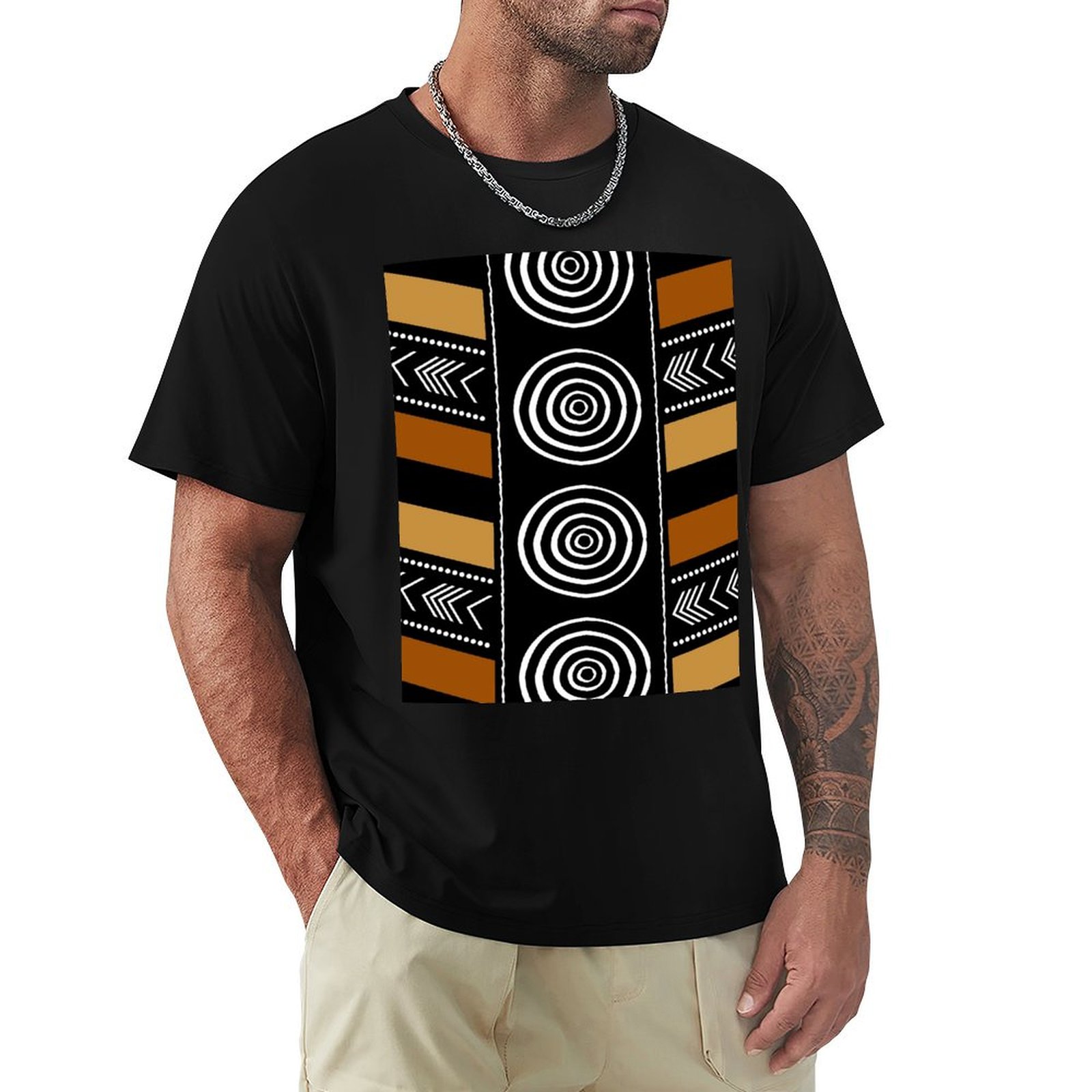 تي شيرت بتصميم فني بسيط من قما - مراجعة Mudcloth Print Top وسعره