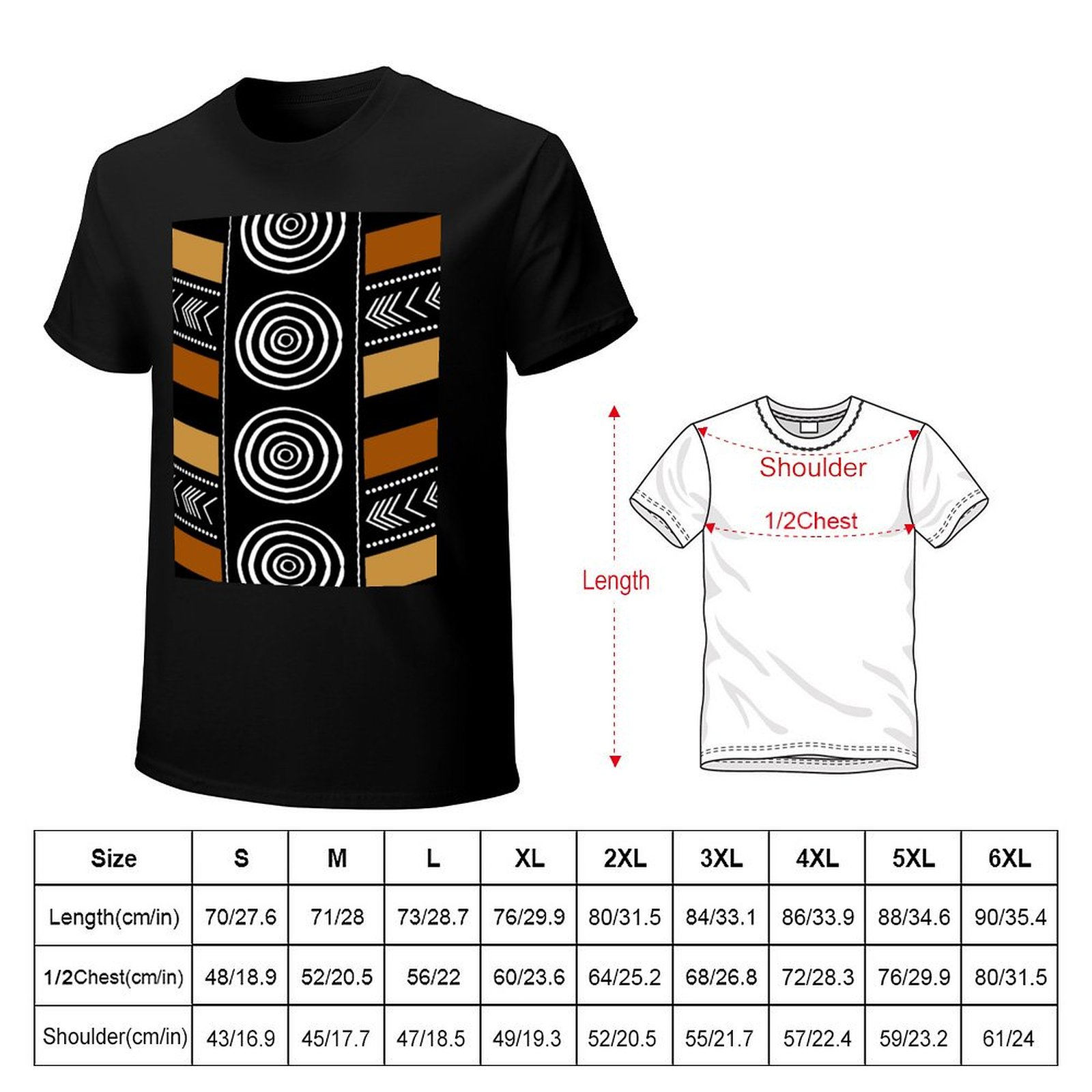 تي شيرت بتصميم فني بسيط من قما - مراجعة Mudcloth Print Top وسعره