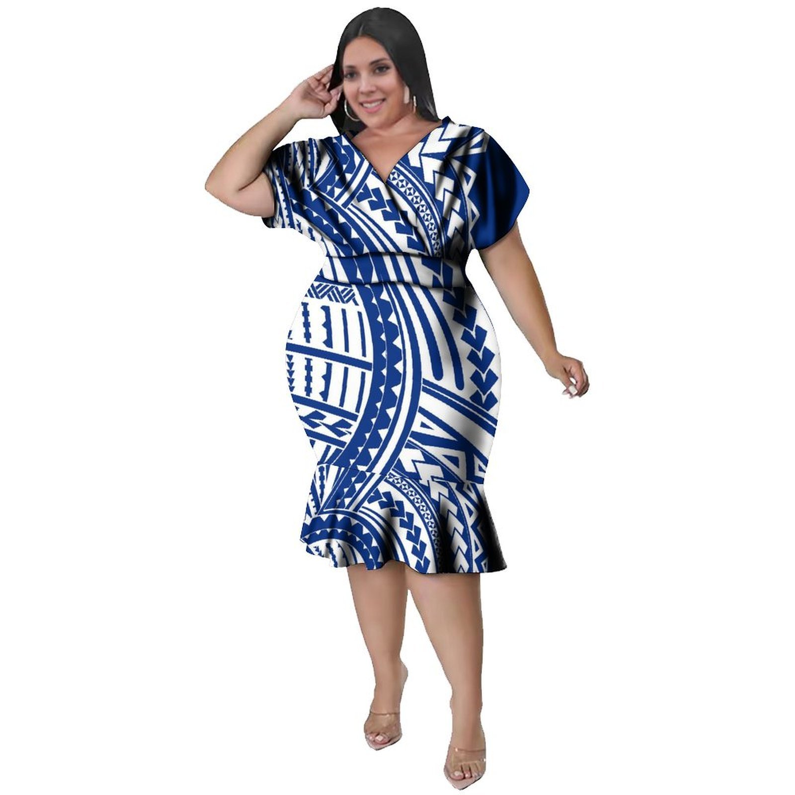 فستان نسائي بياقة على شكل V بأ - مراجعة Ethnic Style Dresses وسعره