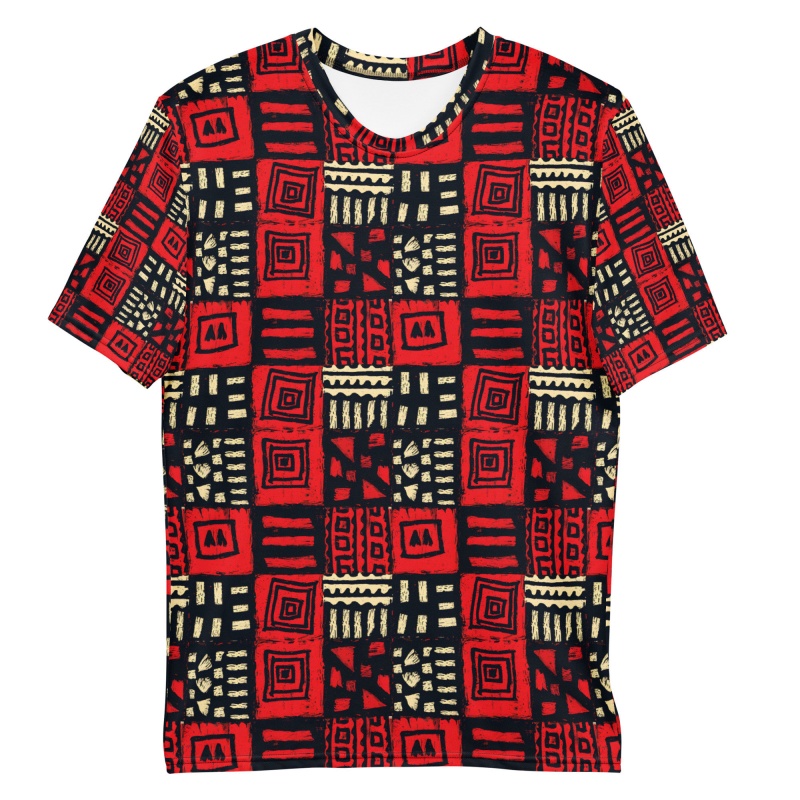 تي شيرت رجالي بنمط القماش الأف - مراجعة Mudcloth Print Top وسعره