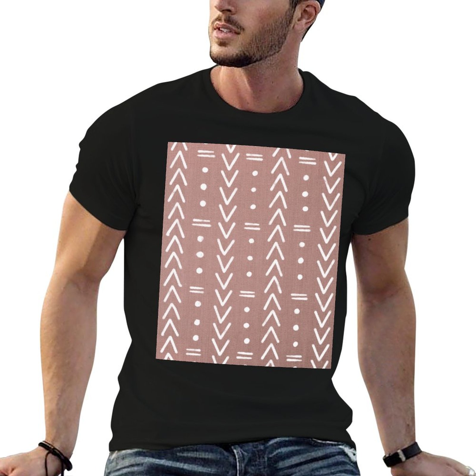 تي شيرت مودكلوث أبيض بأشكال هن - مراجعة Mudcloth Print Top وسعره