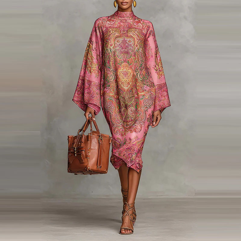 فستان كاجوال فضفاض بأكمام قرن  - مراجعة Ethnic Fashion Runway وسعره
