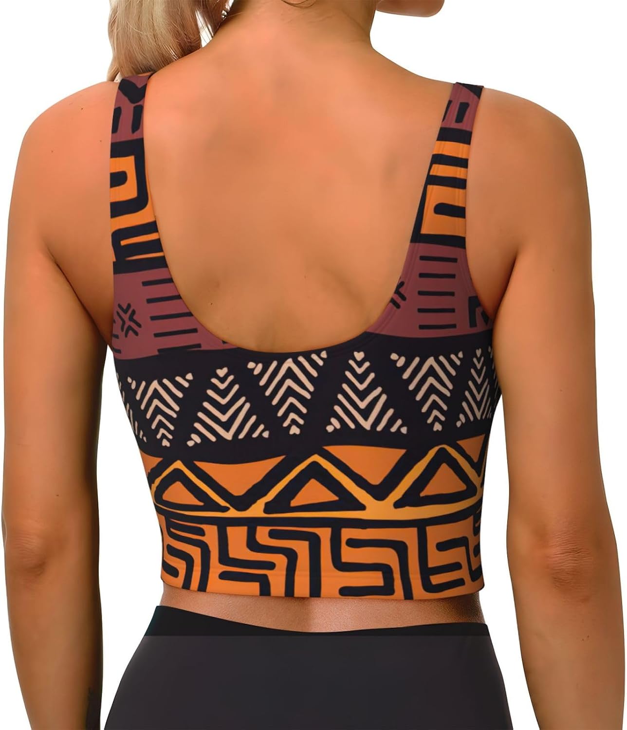 حمالة صدر رياضية نسائية بطبعة  - مراجعة Mudcloth Print Top وسعره